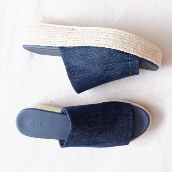 VINCE. Solana Denim Platform Sandals - Picture 3 of 6